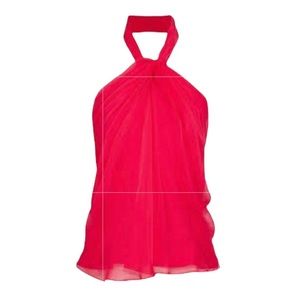 Brandon Maxwell Twist-front Silk-organza Top Size 6